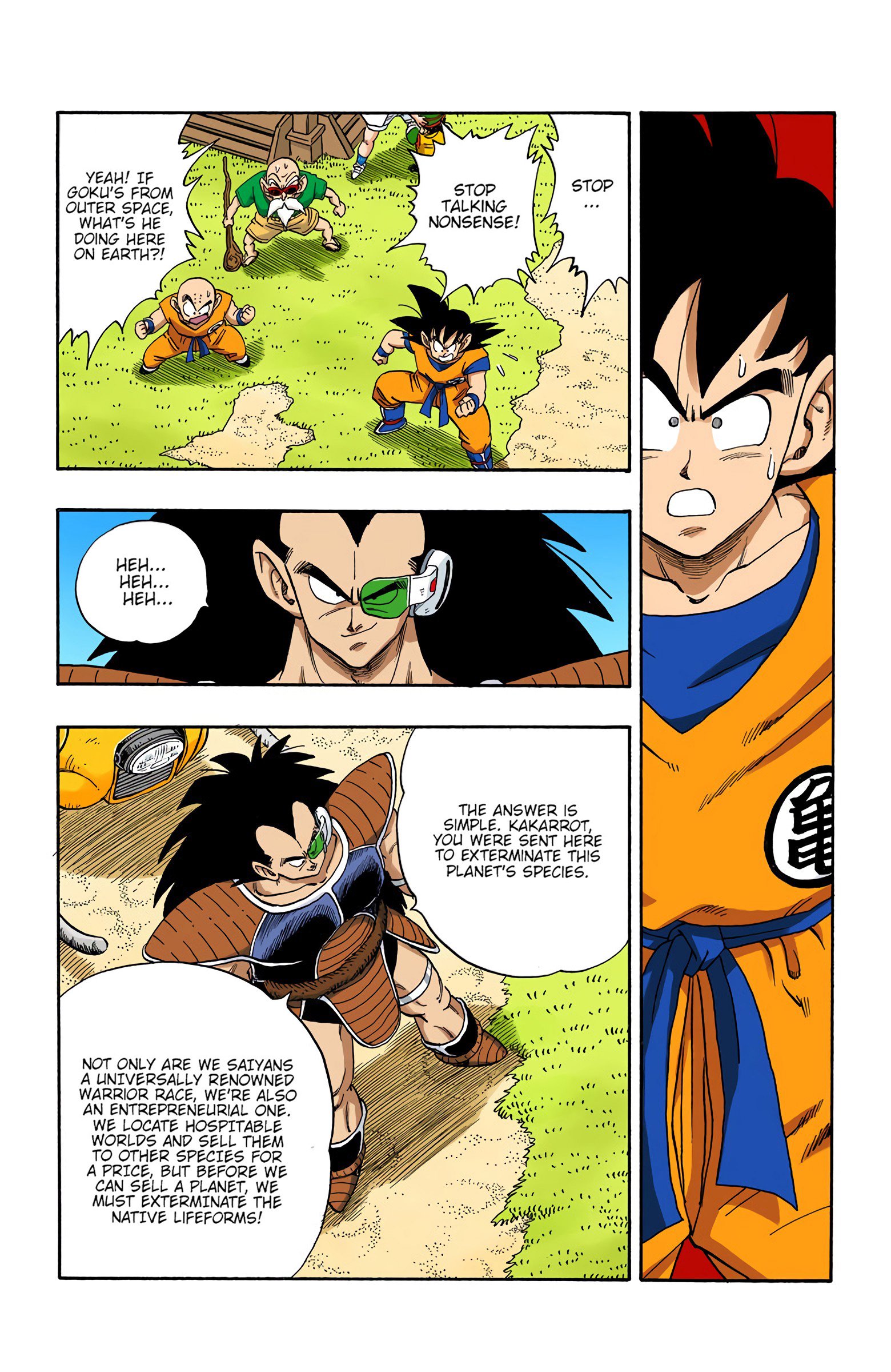 DBZ Saiyan Saga Colored Manga