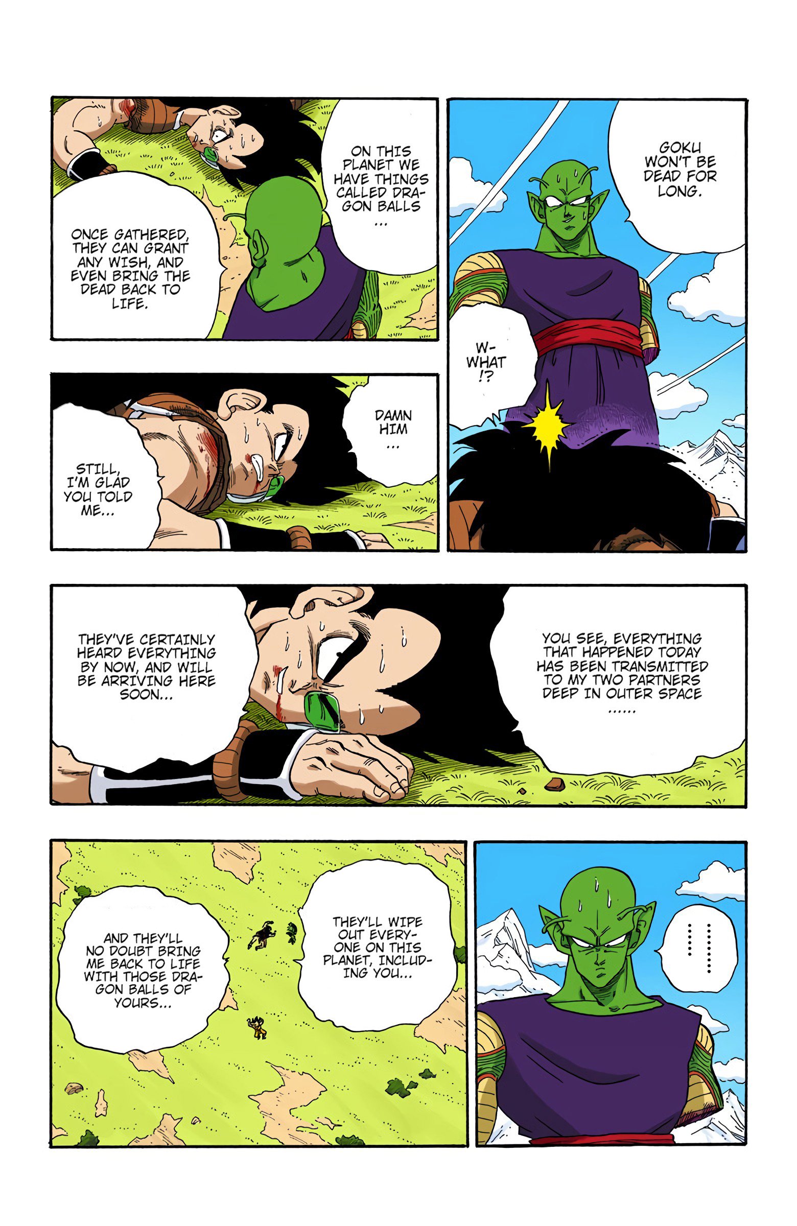 DBZ Saiyan Saga Colored Manga