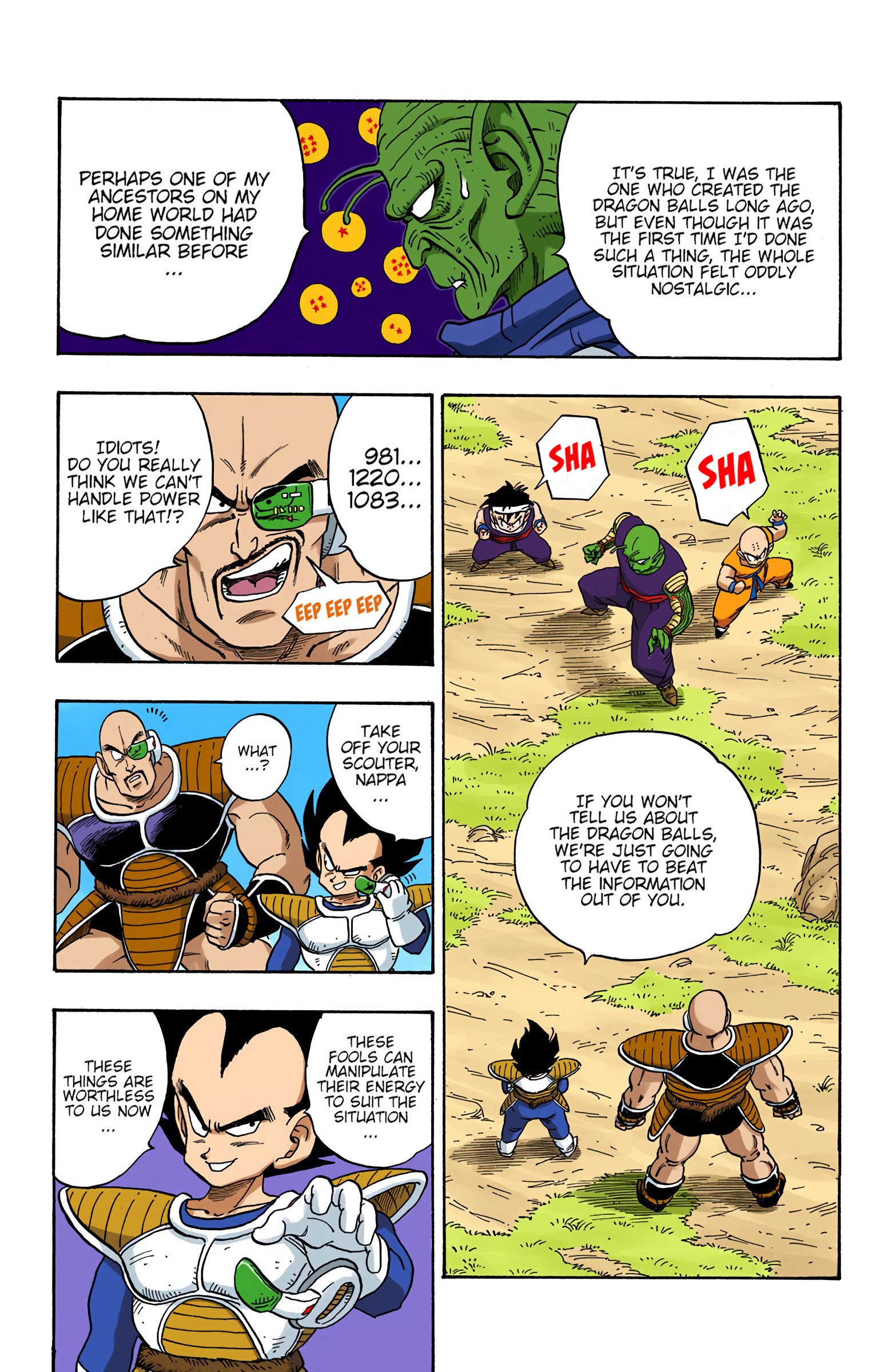 DBZ Saiyan Saga Colored Manga