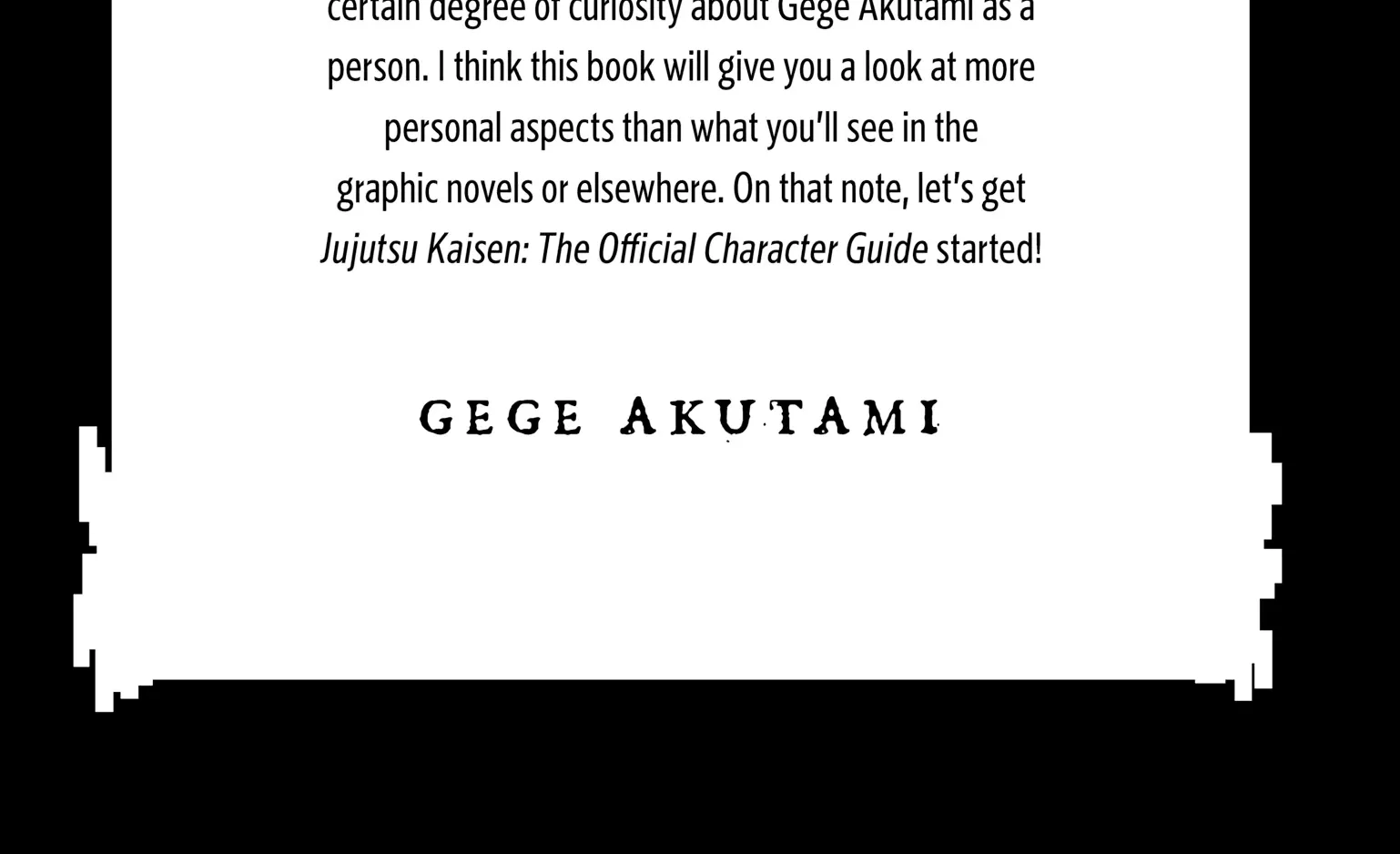 Jujutsu Kaisen: The Official Character Guide, chapter 0, page 4