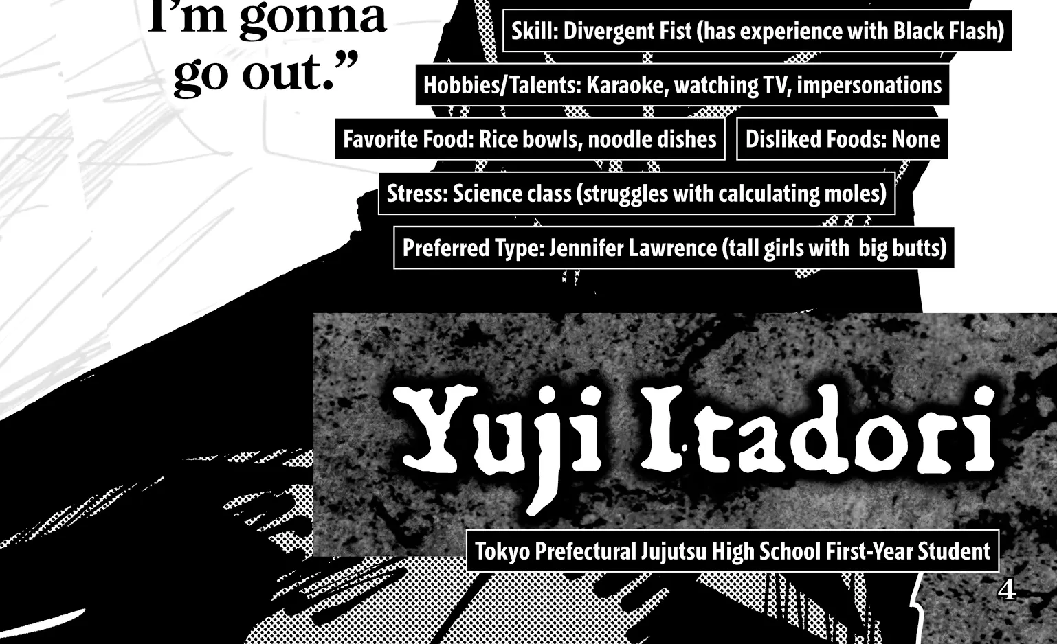 Jujutsu Kaisen: The Official Character Guide, chapter 1, page 4