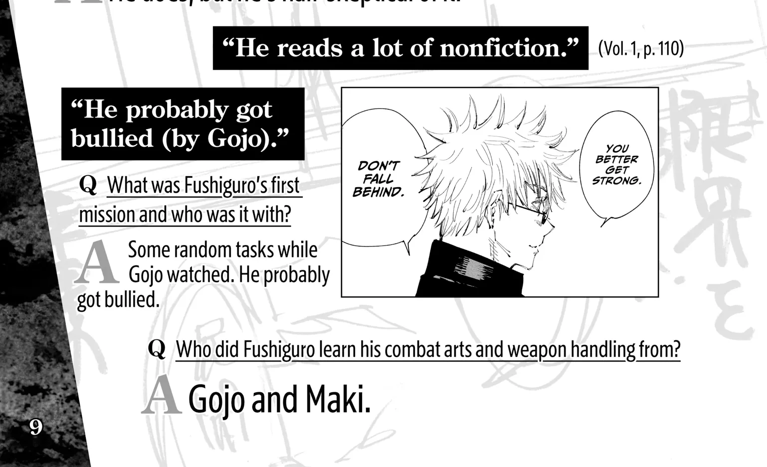 Jujutsu Kaisen: The Official Character Guide, chapter 1, page 14