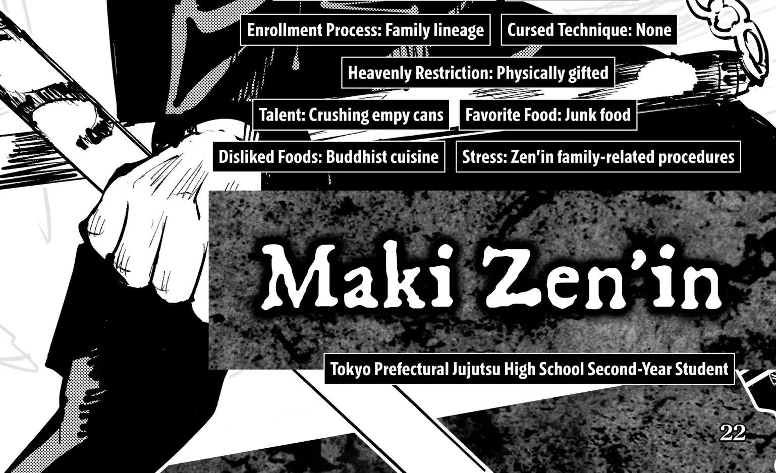 Jujutsu Kaisen: The Official Character Guide, chapter 1, page 40