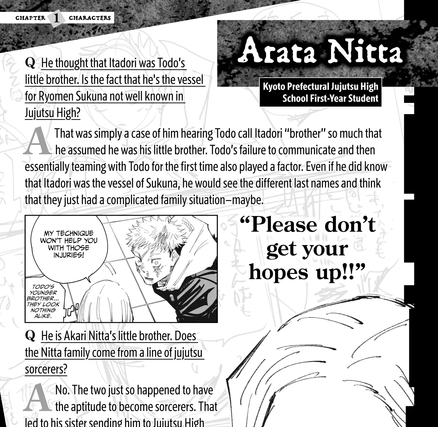 Jujutsu Kaisen: The Official Character Guide, chapter 1, page 49