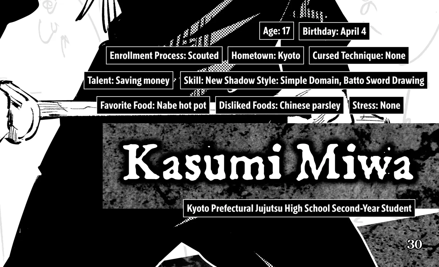 Jujutsu Kaisen: The Official Character Guide, chapter 1, page 54