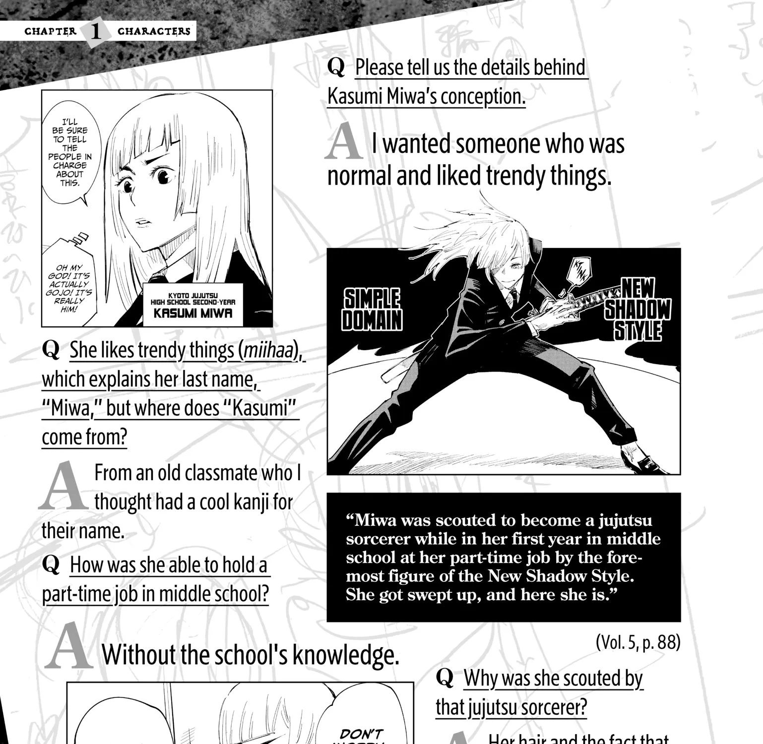 Jujutsu Kaisen: The Official Character Guide, chapter 1, page 55