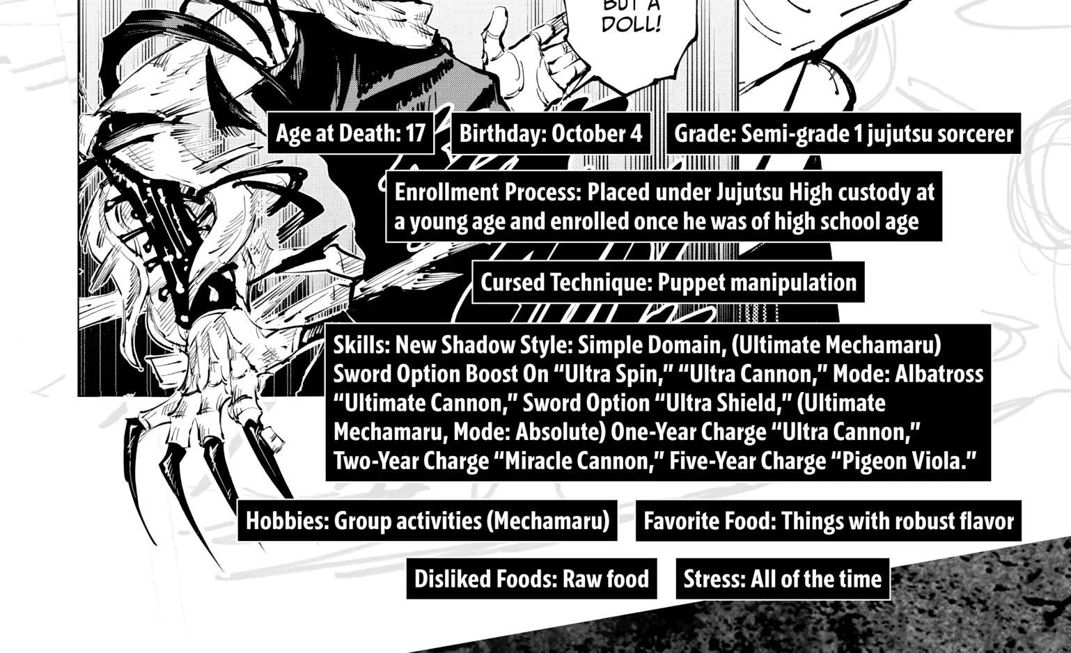 Jujutsu Kaisen: The Official Character Guide, chapter 1, page 58