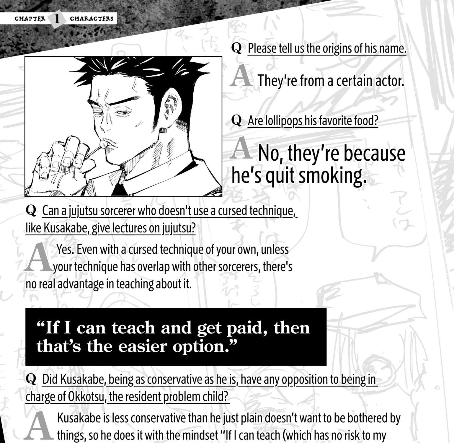 Jujutsu Kaisen: The Official Character Guide, chapter 1, page 91