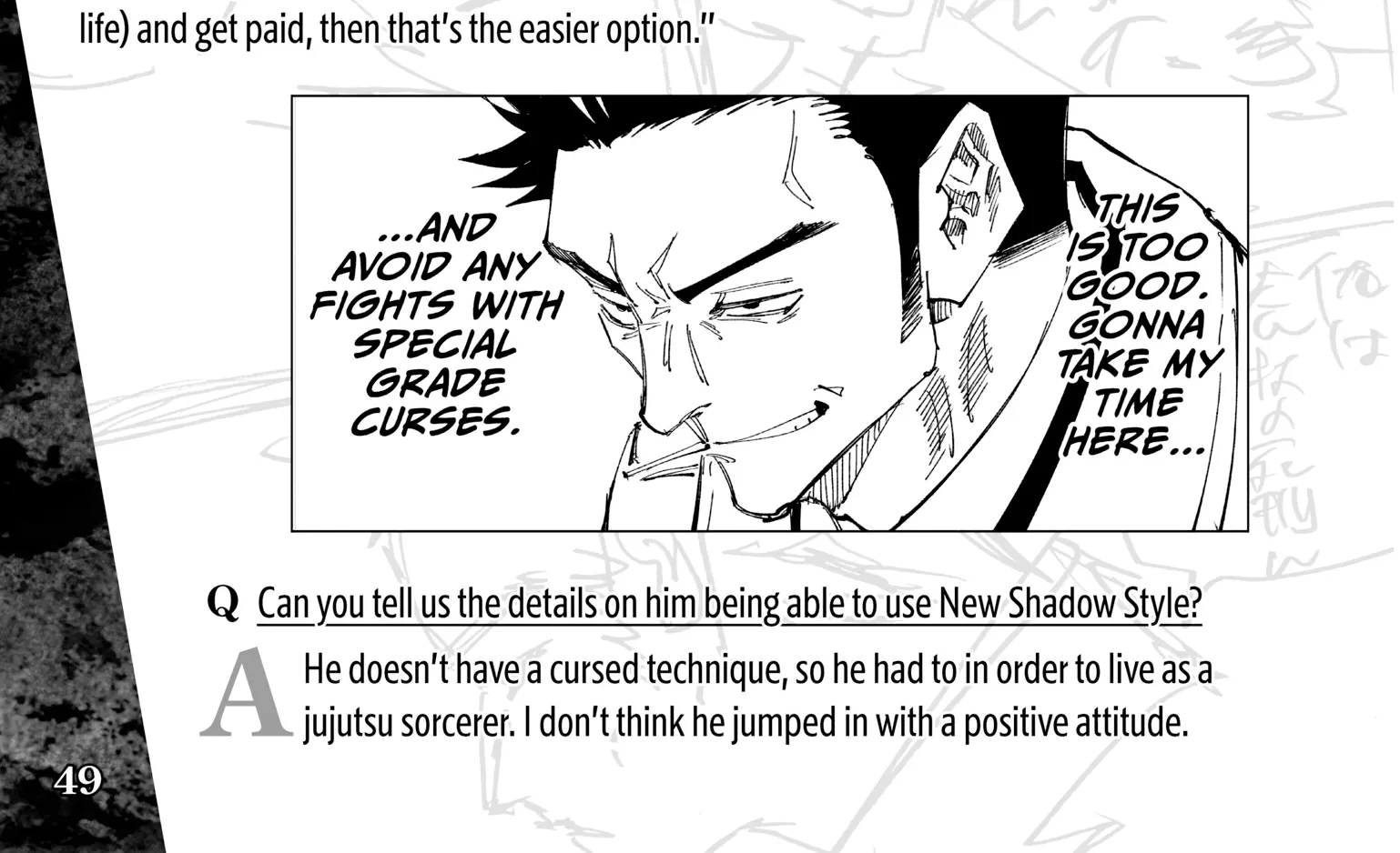 Jujutsu Kaisen: The Official Character Guide, chapter 1, page 92