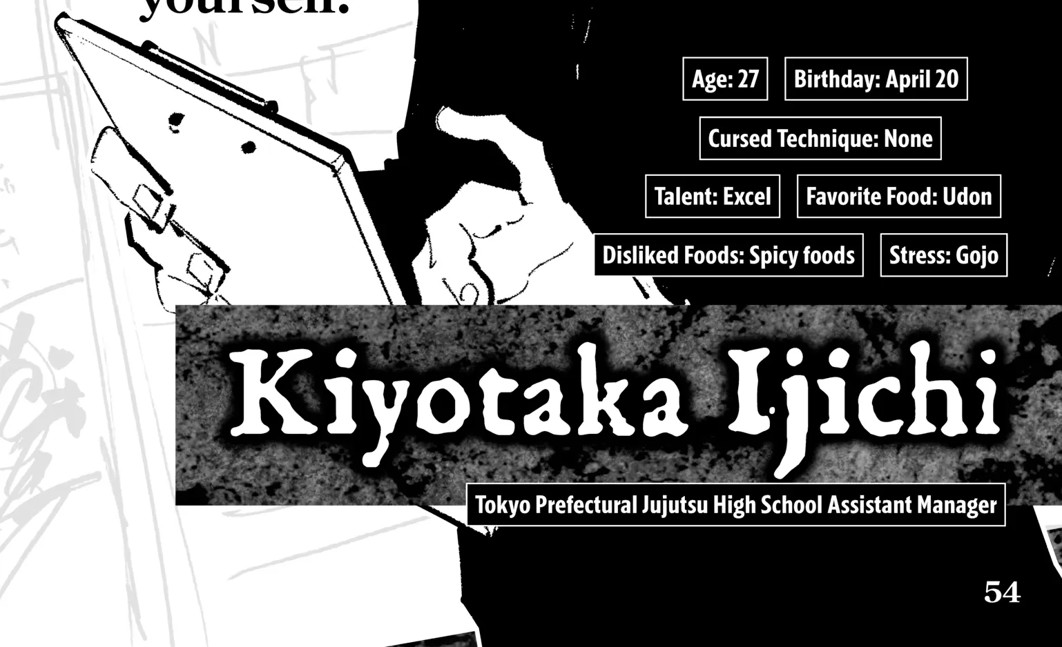 Jujutsu Kaisen: The Official Character Guide, chapter 1, page 102