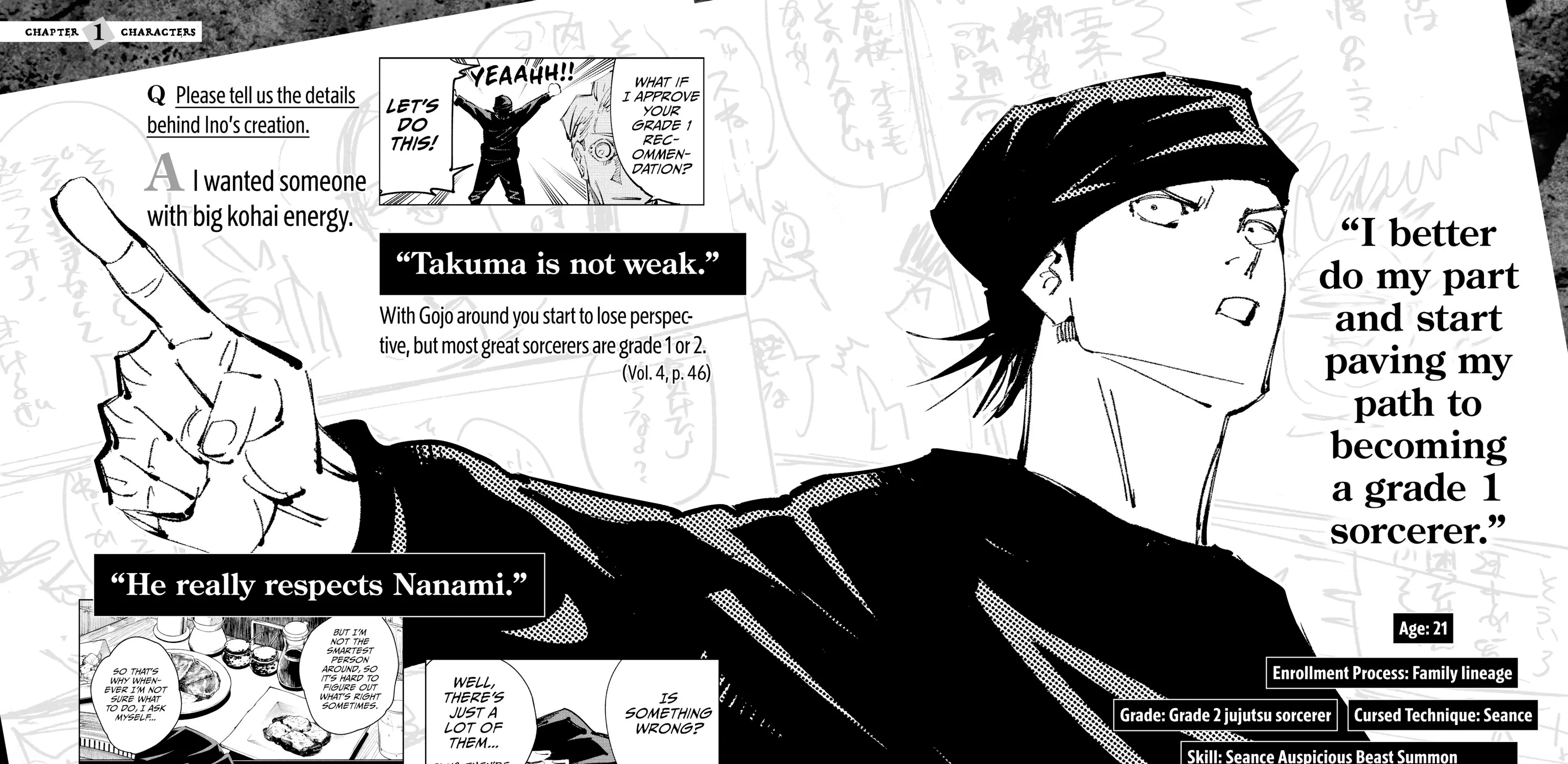 Jujutsu Kaisen: The Official Character Guide, chapter 1, page 115