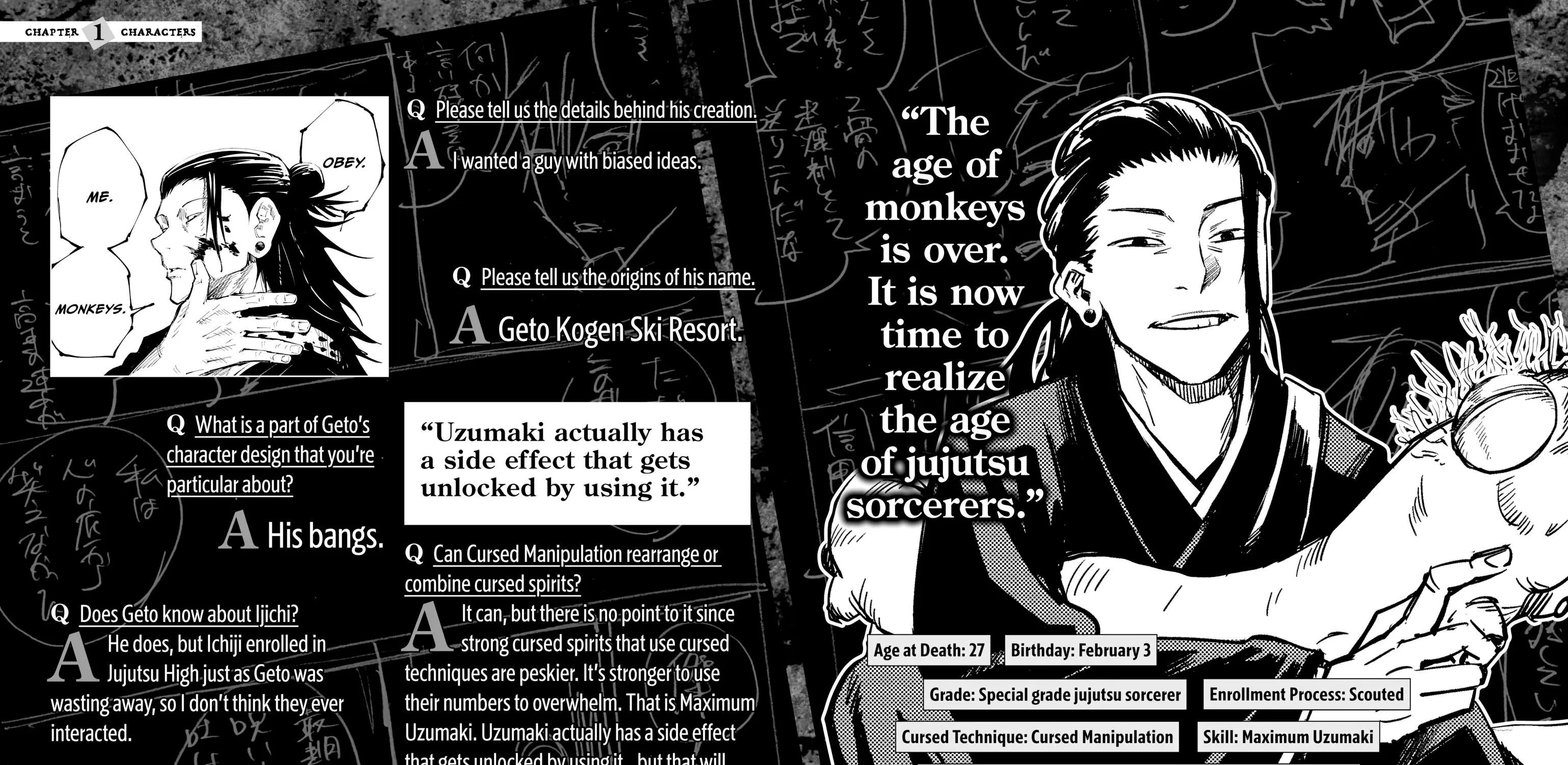Jujutsu Kaisen: The Official Character Guide, chapter 1, page 127