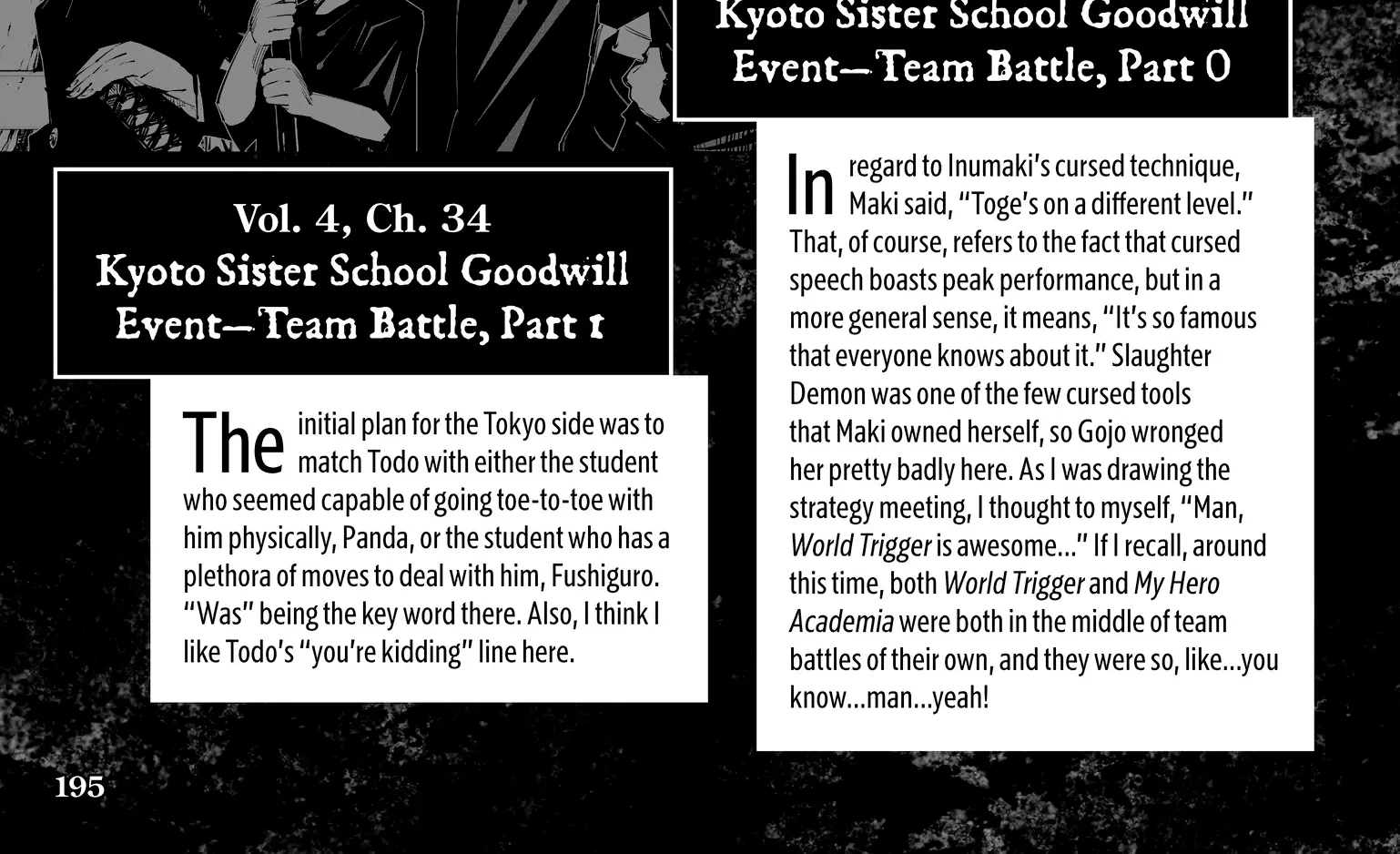 Jujutsu Kaisen: The Official Character Guide, chapter 3, page 38