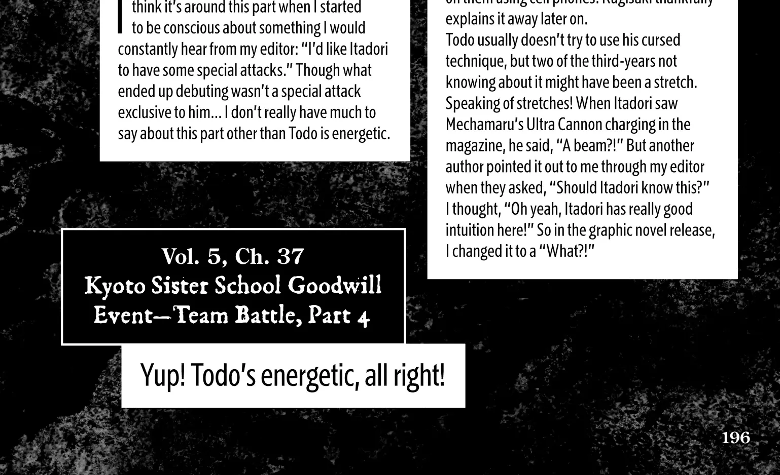 Jujutsu Kaisen: The Official Character Guide, chapter 3, page 40