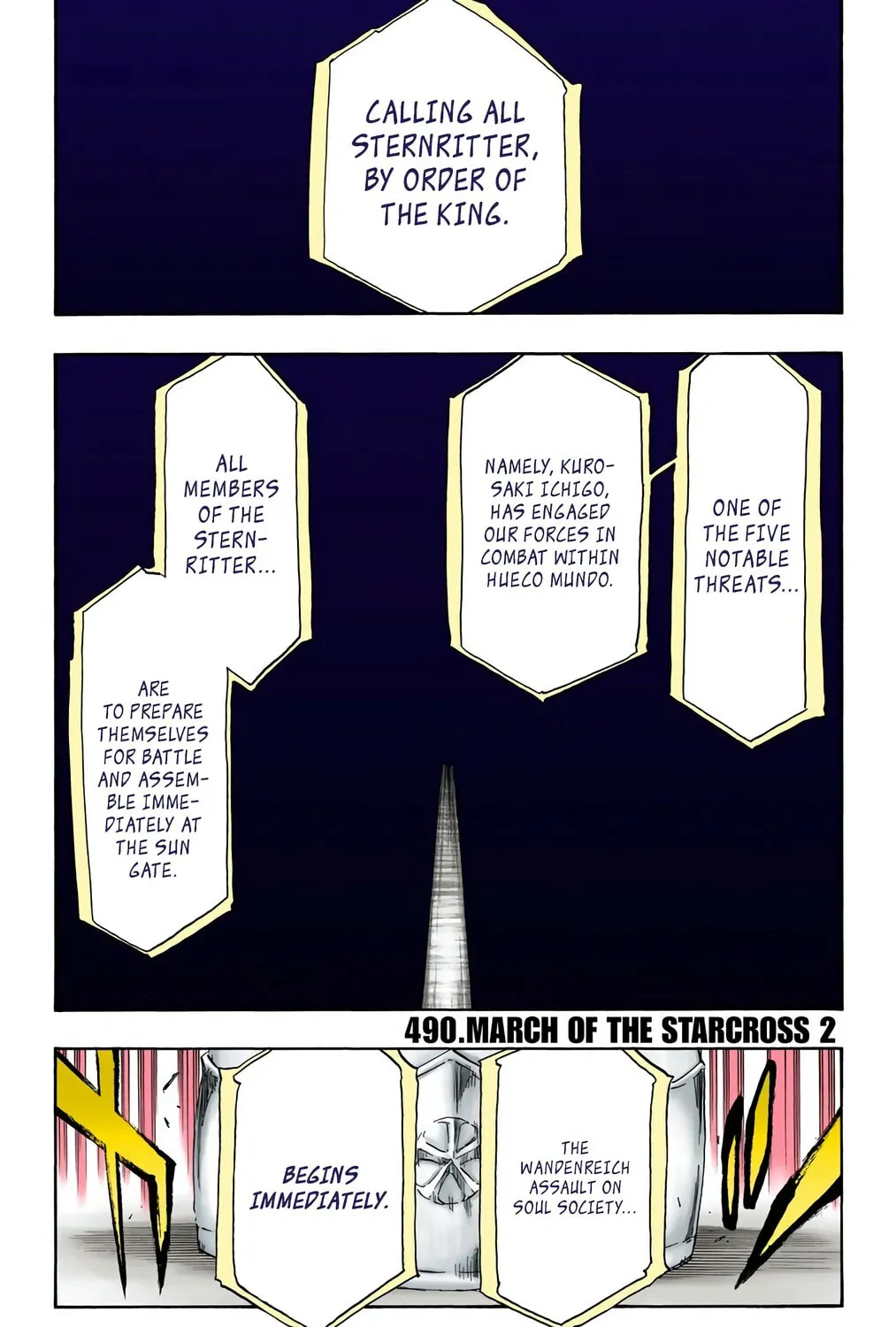 Bleach: Thousand-Year Blood War, chapter 490, page 1