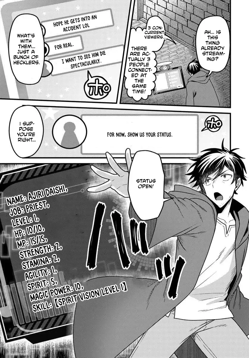 The Ex-Salaryman Monk’s Dungeon Funeral Livestream, chapter 1, page 8
