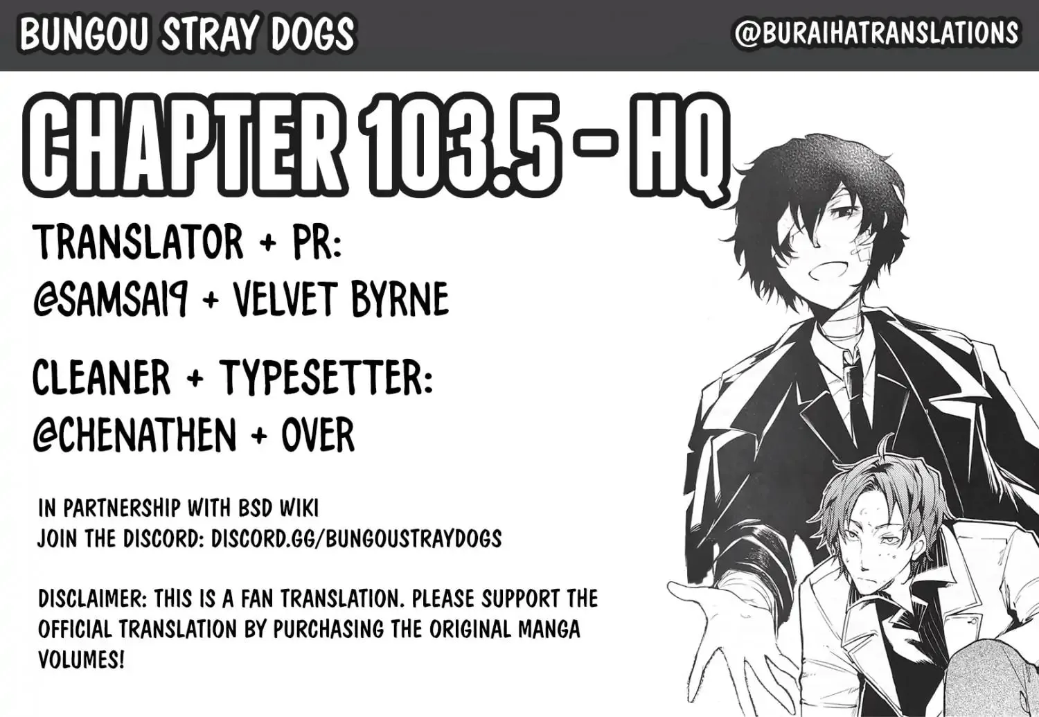 Bungo Stray Dogs, chapter 103.5, page 1
