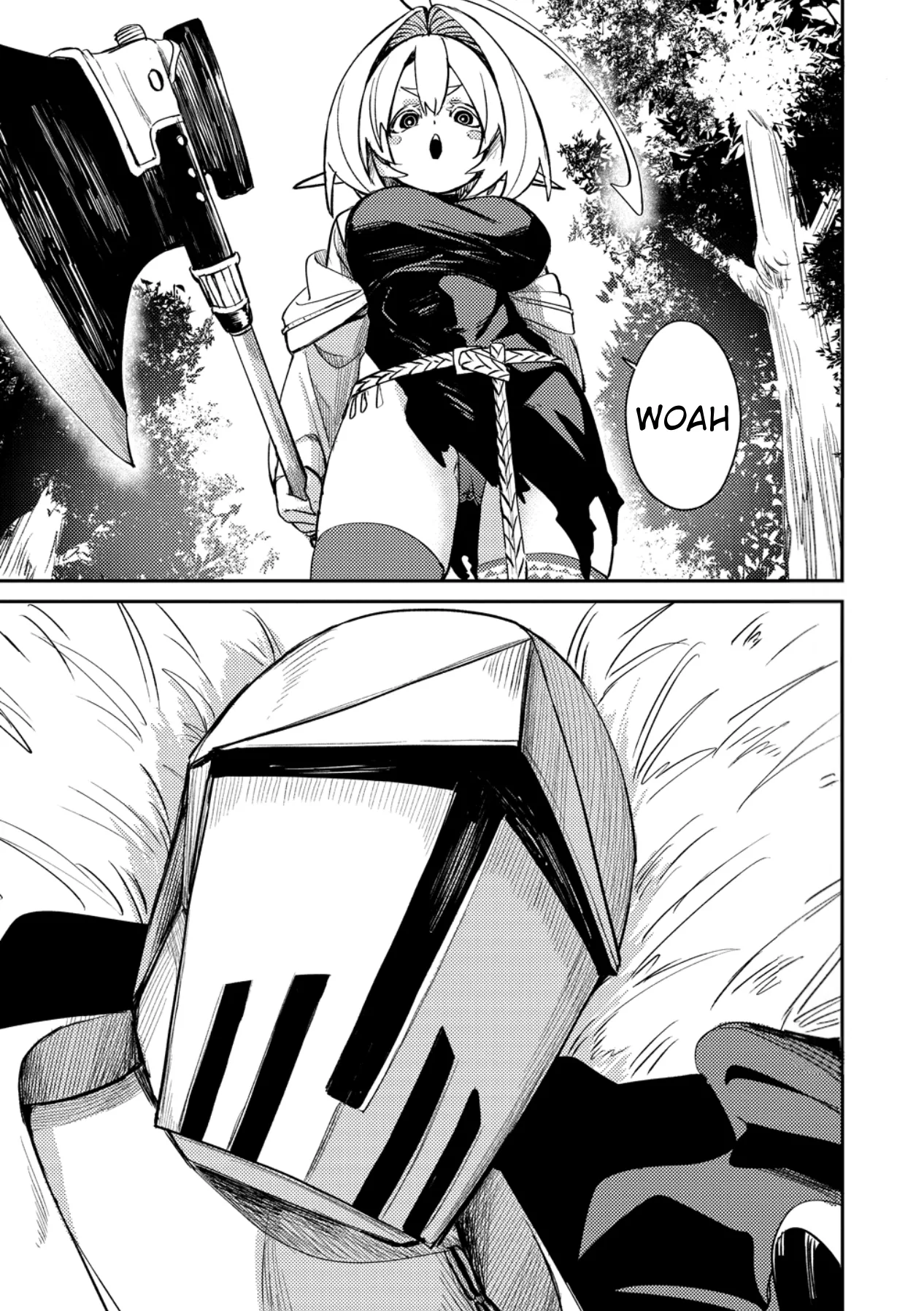 The Elf Picked Up a Heavy Knight., chapter 1, page 1