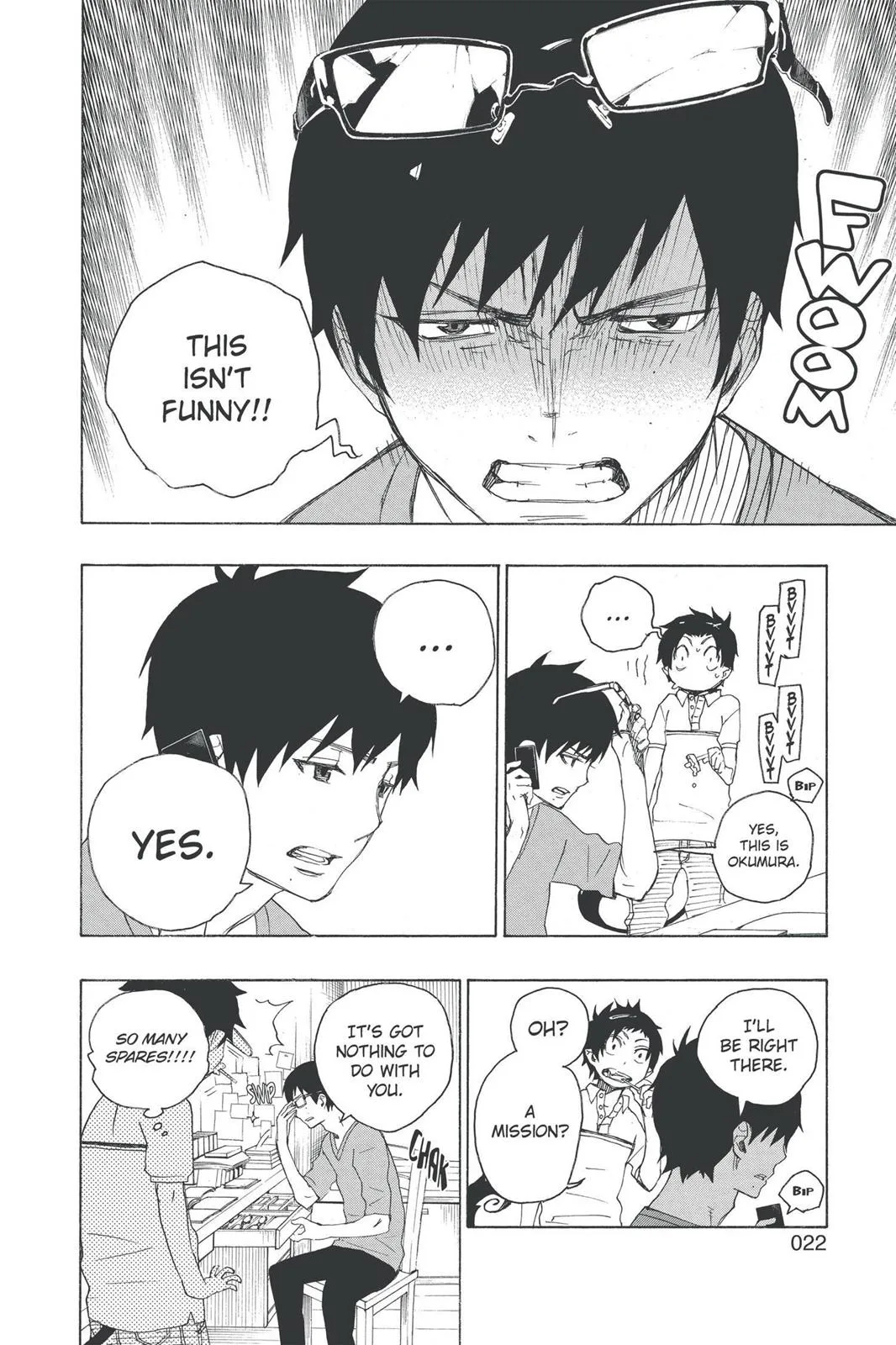 Blue Exorcist, chapter 8, page 22