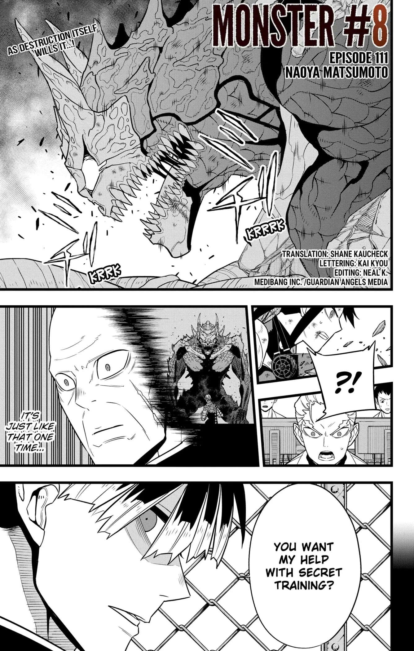 Kaiju No 8 Manga, chapter 111, page 1