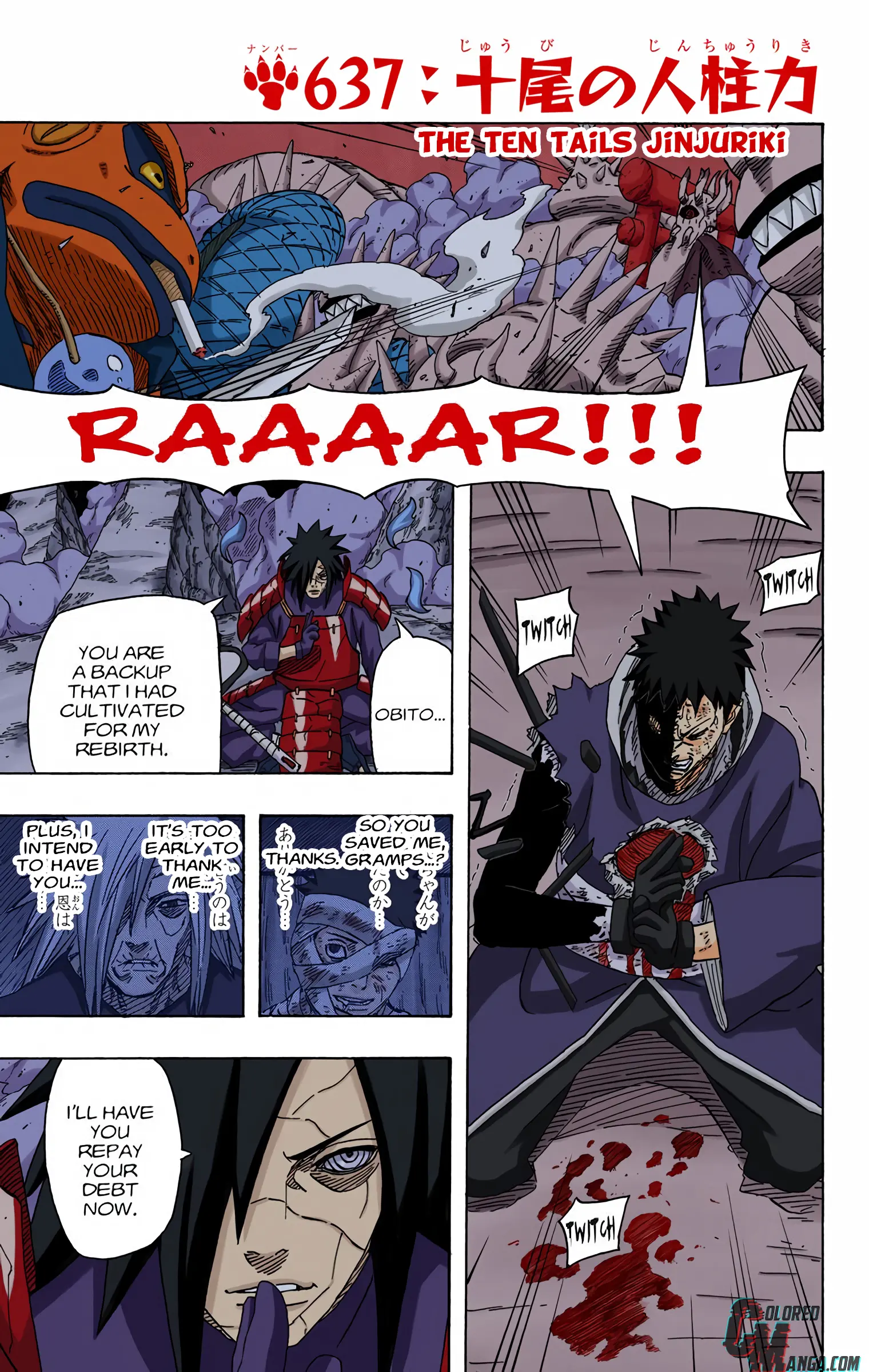 Naruto Colored Manga Online, chapter 637, page 1