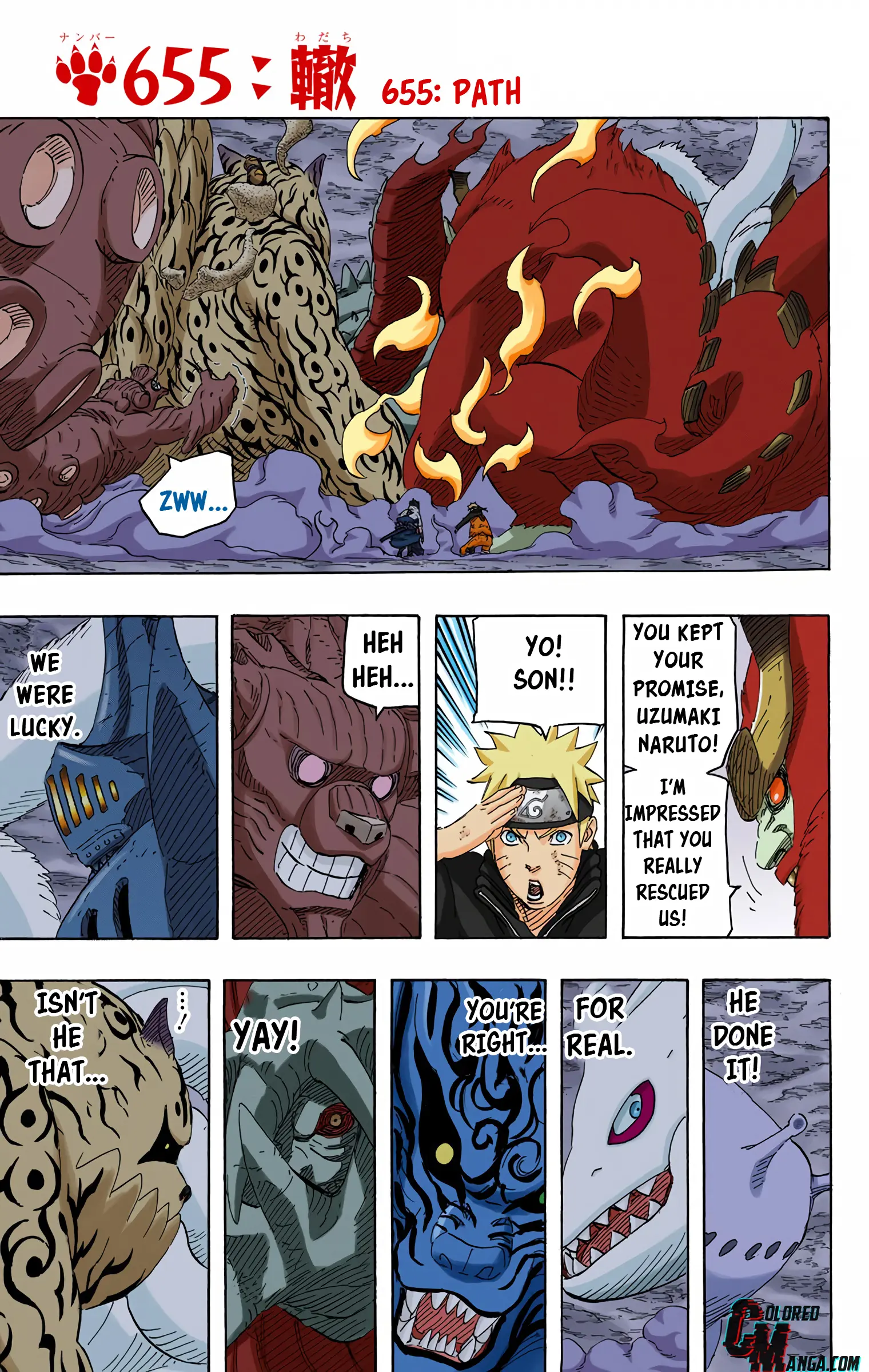 Naruto Colored Manga Online, chapter 655, page 1