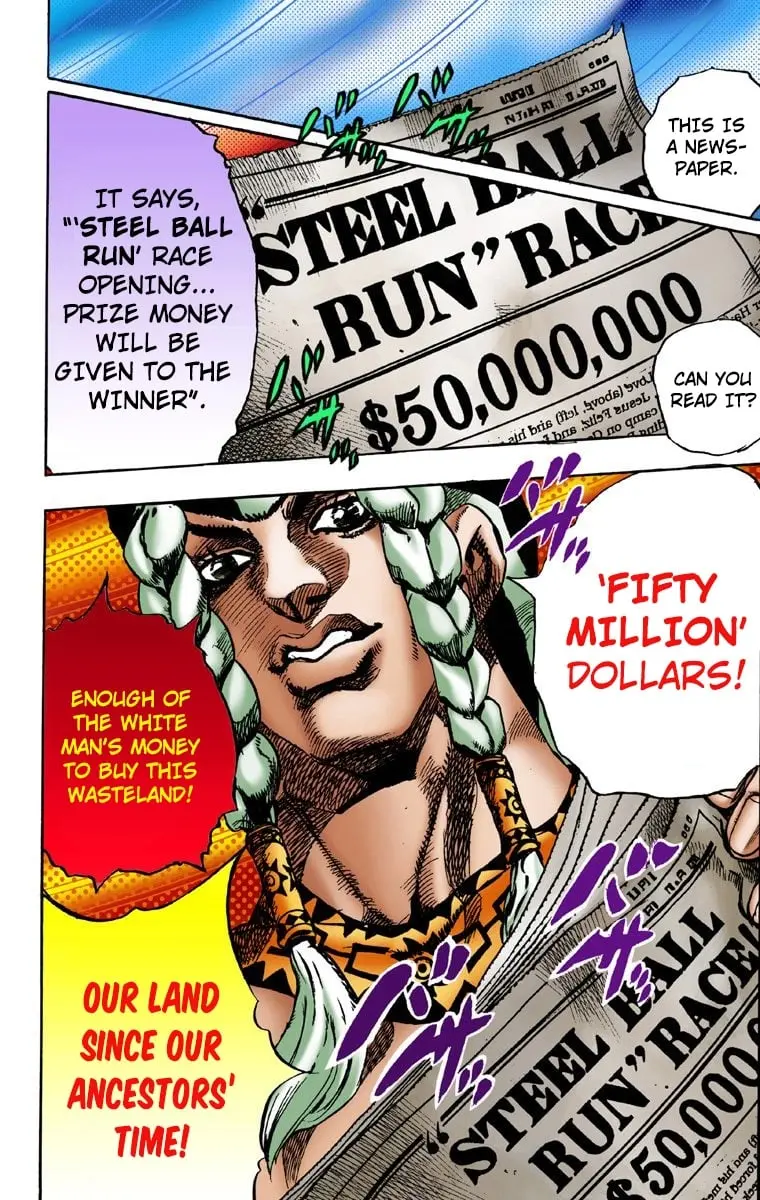 JoJo's Bizarre Adventure Steel Ball Run Colored Manga, chapter 1, page 21