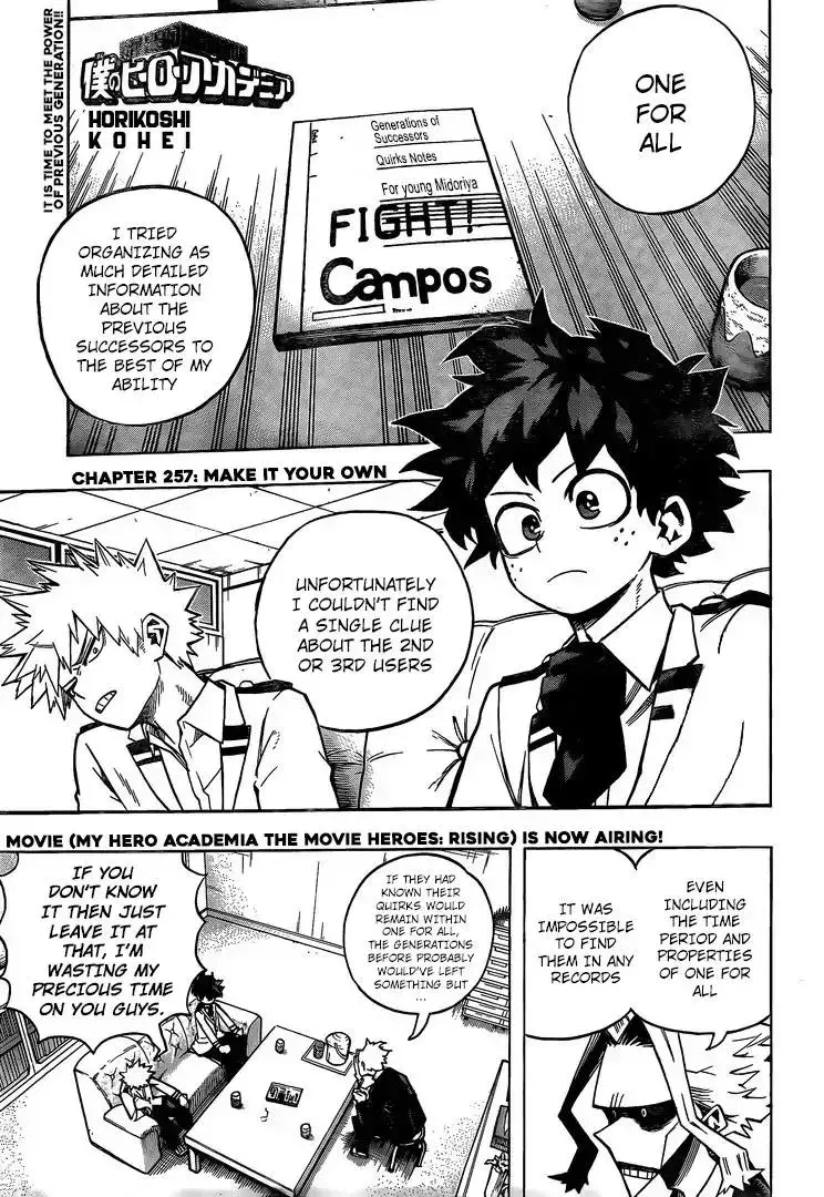My Hero Academia, chapter 257, page 1